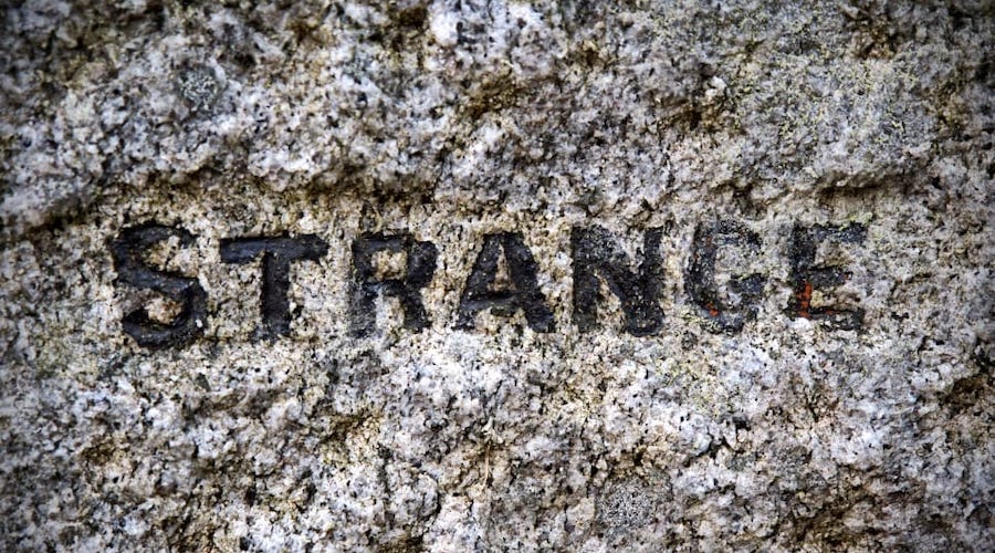 Strange written on stone