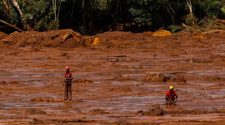 Rescuers at Brumadinho following the 2019 dam collapse
