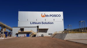 Posco's test facility for processing brine in Argentina.