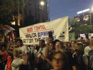 Rio Tinto Serbia Jadar Lithium Protest Aug. 24